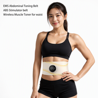 Ceinture d'exercice abdominale intelligente EMS, 6 modes, 16 niveaux d'intensité, masseur de taille, ceinture de tonification avec lumière rouge et verte