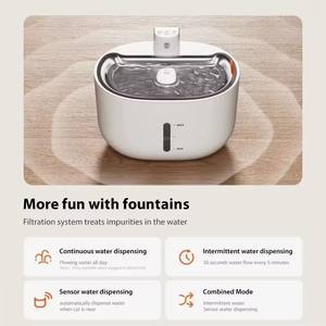 बिल्ली कुत्ते के स्वचालित पानी के फव्वारे 3 एल वायरलेस <span class=keywords><strong>360</strong></span> ° सेंसर - Product Image 2