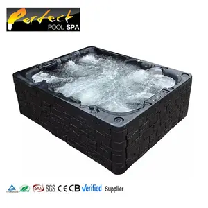 Good sale No chlorine 8 person underground style outdoor massage spa hot tub with TV