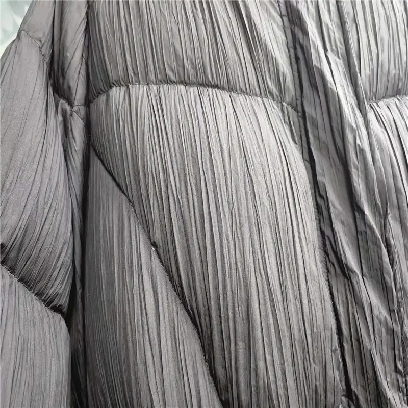 Pongee Crinkled बंधुआ पॉलिएस्टर झुर्रियों अल्ट्रासोनिक Pleated कपड़े