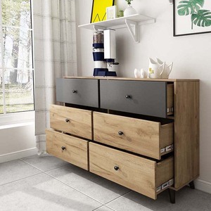 Meuble de chambre <span class=keywords><strong>à</strong></span> coucher : <span class=keywords><strong>Commode</strong></span> haute moderne <span class=keywords><strong>blanche</strong></span> en noyer, design contemporain, pour la maison - Product Image 1