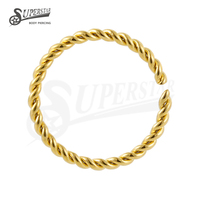 SUPERSTAR Bijoux de piercing en acier inoxydable 316L, anneau sans soudure, torsadé double, pour oreille, nez, lèvre, corps, vente en gros