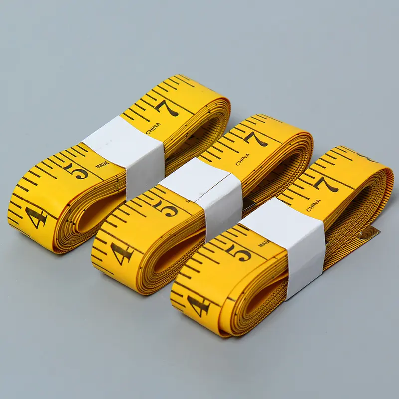 จักรเย็บผ้าสีเหลือง3เมตร Double-Scale 120นิ้ว/300ซม. วัดเทปผ้านุ่มหนาวัดการสูญเสียน้ำหนักร่างกายทางการแพทย์