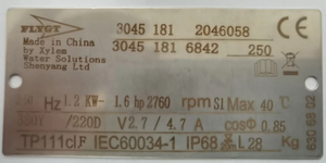Bomba de Aguas Residuales XYLEM MP3069, Bomba Sumergible CP3045, Bomba de Aguas Residuales 3068 - Product Image 3