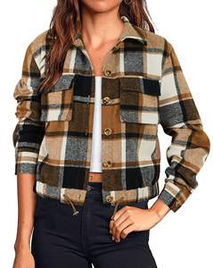 Chaquetas recortadas Safari para <span class=keywords><strong>mujer</strong></span> Abrigo <span class=keywords><strong>Anorak</strong></span> ligero de gran tamaño con botones y bolsillos - Product Image 5