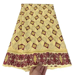 Nouvelle broderie coton tissu <span class=keywords><strong>suisse</strong></span> broderie tissu femmes écharpe dentelle tissu abstrait broderie motif forage à chaud artisanat - Product Image 2