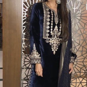 New-Dazzling--Long Kurta with <b>Pant</b> --Dress for Party-wear-dress with Elegant applique work for Party/ Wedding =2021 - Product Image 1