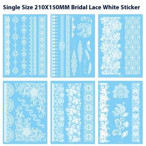 Tatuaje Temporal Elegante de Encaje Blanco para Boda/Novia/Fiesta de Despedida de Soltera, Adhesivo Corporal Impermeable, Estilo Henna - Product Image 2