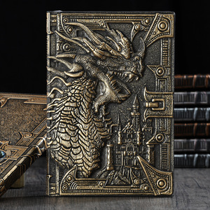 Carnet de notes vintage avec dragon en relief, journal en métal <span class=keywords><strong>3D</strong></span> dinosaure de style européen, bloc-notes, papeterie de bureau personnalisée, directement de l'usine - Product Image 2