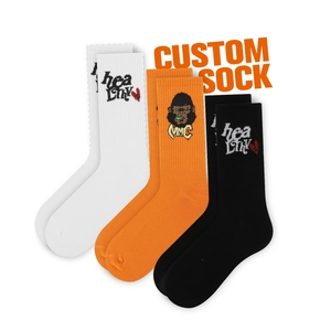 FREE DESIGN MOCKUP Design Your Own Logo Crew Socks Custom Logo Cotton Socks Men Custom Logo Casual Socks