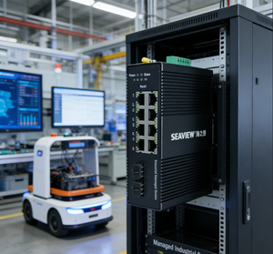 SEAVIEW Industrial PoE Switch IEEE802.3af/at 8+2 Hybrid Ports 20Gbps Bandwidth Tinggi untuk Proyek Kereta Api & Kota Pintar - Product Image 1