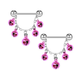 Anneaux de <span class=keywords><strong>téton</strong></span> de Noël en acier inoxydable avec clochettes pendantes, bijoux de <span class=keywords><strong>piercing</strong></span> festifs pour femmes, pour les fêtes - Product Image 3