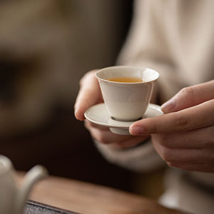 Guanlan Ceramic <b>Tea</b> Cup Mat Wood Ash Flat Shape Non Slip Heat Insulating For Kung Fu <b>Tea</b> <b>Set</b> Home Use - Product Image 2