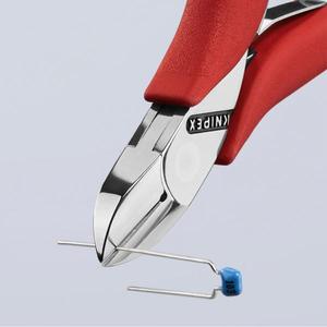 KNIPEX - 77 01 115 Électronique Tête de coupe diagonale polie miroir, poignées plastifiées, tête ronde, avec biseau - Product Image 3