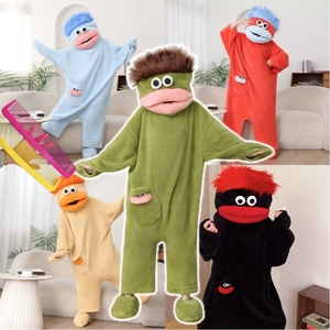 Pigiama Intero in Peluche Ispessito Caldo Invernale Estivo a Forma di Mostro Cartone Animato, Asciugatura Rapida, in Spandex/Cotone, per Bambini e Adulti - Product Image 1