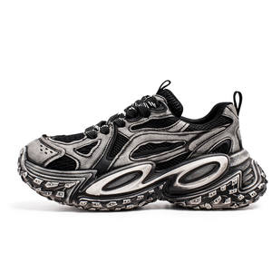 Zapatillas Retro de Hombre Novedad Primavera 2025 Talla Grande 46, Estilo Clunky con Cordones, Malla Transpirable, Suela Gruesa, Casuales, que Aumentan la Altura - Product Image 5