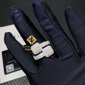 2,61 Karat GRA-Zertifiziert 925 Silber Diamanttester-geprüft VVS1 Baguette Moissanit Iced Out Schmuck Hip-Hop <span class=keywords><strong>Ring</strong></span> für Herren - Product Image 6