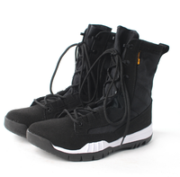Bottes tactiques TSB20 Desert Boots en daim noir, cuir brun foncé et cuir brillant
