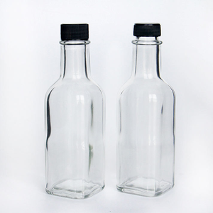 Botella Cuadrada de Vidrio Transparente con Tapa Segura, Elegante, Duradera <span class=keywords><strong>y</strong></span> Reutilizable para Cocina Comercial, Aceite de Oliva, Vinagre, Jugos <span class=keywords><strong>y</strong></span> Siropes - Product Image 4