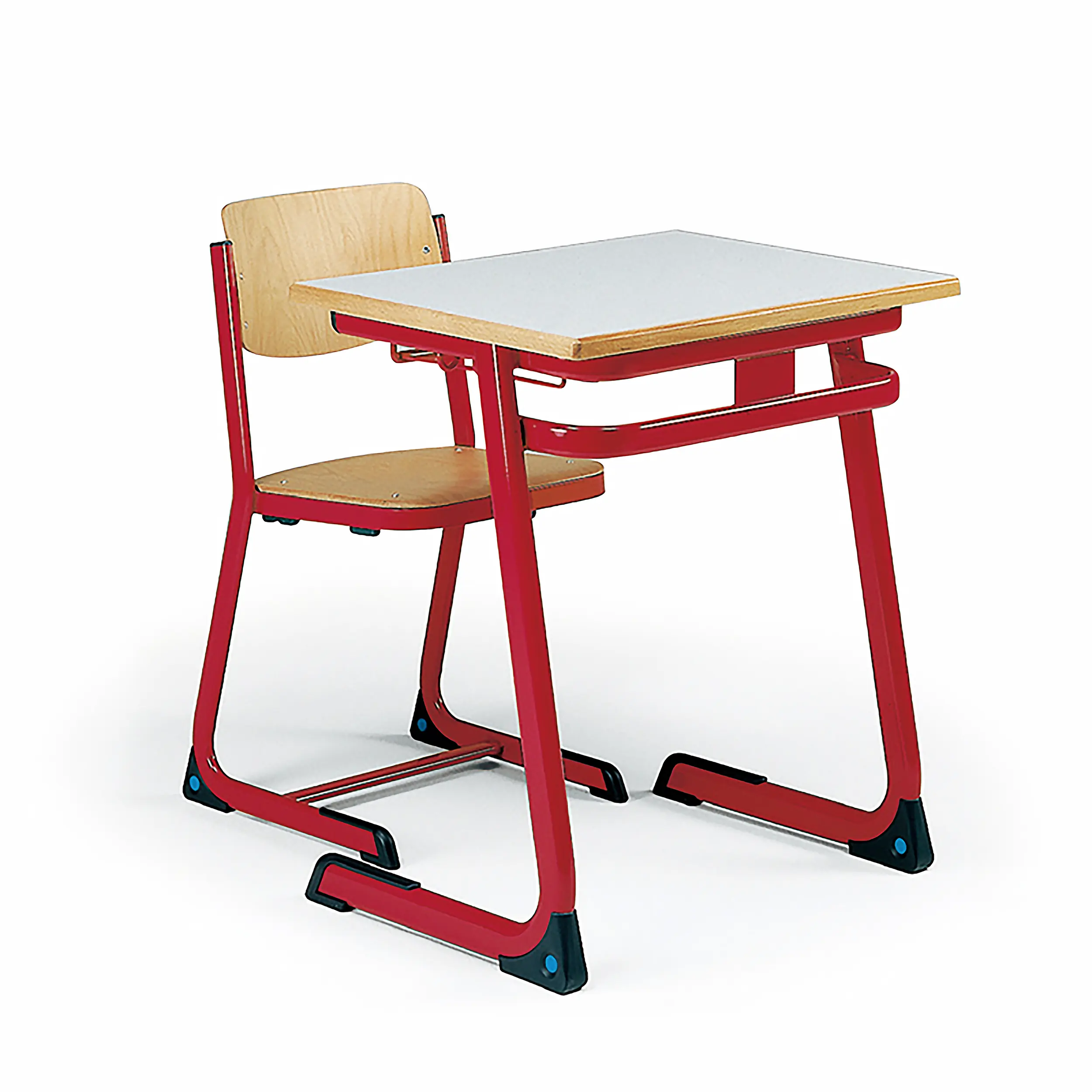 Materiale di legno della scuola media e Set di mobili scolastici tipo singolo studente scrivania e sedia