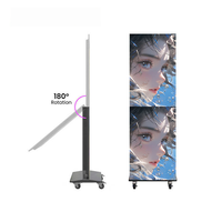 Afficheur LED pliable P1.53 P2.5 sur pied, mobile, numérique, pour la publicité en magasin et en salle d'exposition