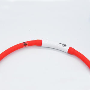 Collar de perro LED luminoso Rosa naranja claro gran fabricante personalizado collar inteligente para mascotas silicona reflectante impermeable patrón sólido - Product Image 3