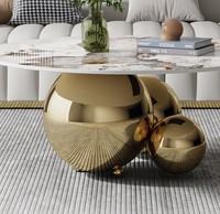 Table d'appoint de luxe en marbre pour salon, table basse d'angle en marbre pour canapé de salon