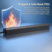 19 pouces 1U coque en alliage d'aluminium IEC C13 prise PDU avec disjoncteur 1P 32A équipement de distribution d'énergie