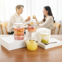 Bol en plastique PET jetable de 117 mm de diamètre, 24 oz, avec couvercle, logo personnalisé pour les stands de lait et les fêtes