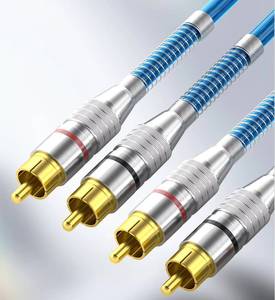 สายสัญญาณเสียงแบบถักความหนาแน่นสูงถึง 2RCA - สายอ่อนแบบไม่สูญเสียคุณภาพสำหรับเครื่องขยายเสียงและลำโพงโฮมเธียเตอร์ - Product Image 1