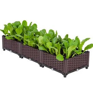 Pot Sayuran Plastik Persegi Panjang Anti Matahari, Pot Sayuran Plastik Persegi Panjang, Kotak Penyimpanan Balkon untuk Berkebun Di Rumah