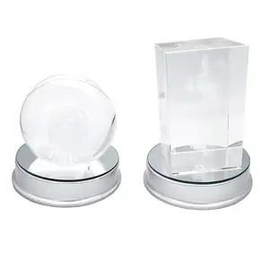 Lampu led cermin bulat diameter 9cm, lampu led baterai, dasar berdiri, lampu led plastik untuk Kristal