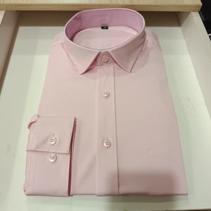 Camisas de Vestir Blancas de Lujo al por Mayor, Camisas de Hombre Manga <span class=keywords><strong>Larga</strong></span>, Corte Entallado, Color Sólido, Camisas Formales Extra Grandes para Hombre - Product Image 5