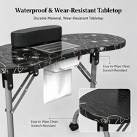 Table de manucure professionnelle pliable, table mobile pour technicien des ongles, table de salon de beauté avec repose-poignet et sac de rangement