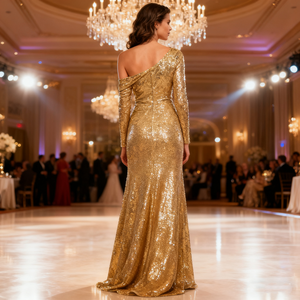 Produits de luxe <span class=keywords><strong>En</strong></span> Tendencias 2026 robe à breloques robe de soirée à paillettes antistatique pour la mère de la mariée Occasions - Product Image 3