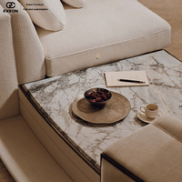 Ensemble de canapés incurvés de style italien, design de meubles exquis pour salon. Canapé modulaire en tissu pour villa.