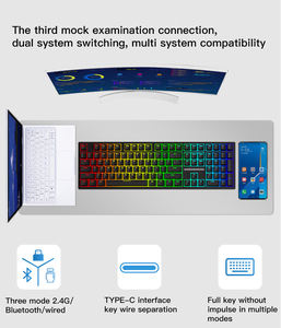 <span class=keywords><strong>Tastiera</strong></span> Meccanica Personalizzata Arabo-Russa 108 Tasti RGB Cablata <span class=keywords><strong>Bluetooth</strong></span> Hot-swappable <span class=keywords><strong>Tastiera</strong></span> <span class=keywords><strong>da</strong></span> <span class=keywords><strong>Gaming</strong></span> Wireless - Product Image 6