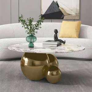 Bàn trà nhỏ thiết kế sang trọng nhẹ nhàng, hình dáng đặc biệt, kiểu tròn đơn giản, chất liệu đá sintered Ý, dùng trong gia đình, phòng khách - Product Image 2