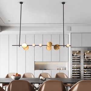 Sunsir skd hiện đại simplist LED Deco mặt dây đèn sáng bóng Matt Brass đèn chùm phong cách mới mặt dây đèn - Product Image 4