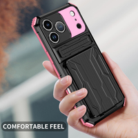 Casing HP Anti Benturan Armor dengan Slot Kartu Tersembunyi, Dompet, Bahan TPU PC, Pelindung Anti Jatuh untuk iPhone 17 Pro Max