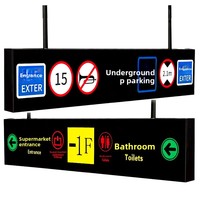 Panneaux suspendus lumineux à LED en aluminium sur mesure, formes personnalisables pour la publicité directionnelle, utilisation en parking souterrain