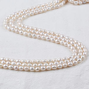 Perles d'eau douce naturelles de 5 à 6 mm en forme de riz, blanches, petites, semi-finies, pour la fabrication de bijoux DIY - Product Image 4