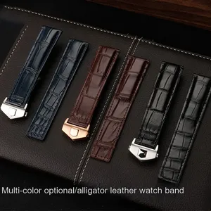 Bracelet de montre en cuir pour TAG <span class=keywords><strong>Heuer</strong></span> Calera, 19mm, 20mm, 22mm, bleu, marron, noir, cuir de Crocodile, accessoires pour hommes - Product Image 3