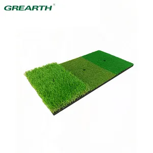 Matras olahraga Golf, matras potong 3 dalam 1, matras latihan Golf portabel, matras rumput rumput Dalam & luar ruangan untuk latihan Golf