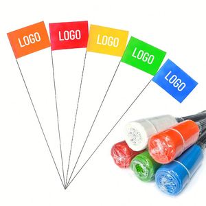 ธงความปลอดภัย PVC สีแดงแบบปรับแต่งได้ พร้อมโลโก้ส่วนตัว ป้ายมาร์คกิ้งราคาประหยัดสำหรับการสำรวจ ใช้ได้ทั้งในองค์กรและส่วนบุคคล - Product Image 2