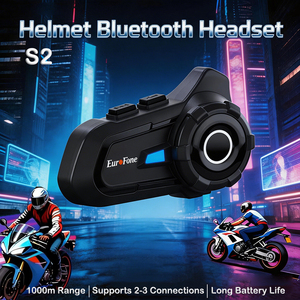 Casque avec écouteurs pour le cyclisme, interphone bidirectionnel pour 2 personnes avec portée de 1000 m pour la communication en <span class=keywords><strong>moto</strong></span> - Product Image 1
