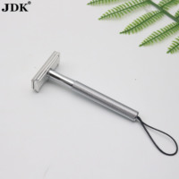 Rasoir de sécurité à double tranchant pour hommes, rasage humide, tête de rasoir CNC, manche moleté en acier inoxydable, finition bronze, outil de rasage professionnel