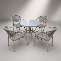 Ensemble de table et de chaises d'extérieur en aluminium, imperméable, pour jardin, terrasse, patio