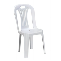 Chaise en plastique blanche moderne empilable pour extérieur, villa, jardin, salle à manger, hôtel