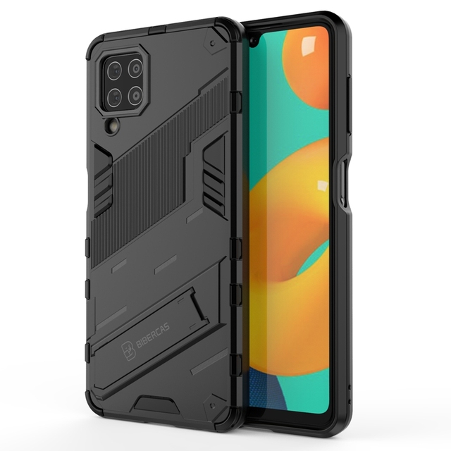 Luxury Full Cover Hard PC Kickstand Shockproof Case for Samsung Galaxy M32 A22 A32 A52 A72 S21 FE S21Ultra